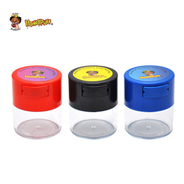 Airtight Water Proof Vaccum Design Tobacco Storage Box Herb Container with Paper Stickers Customization acrylic plastic